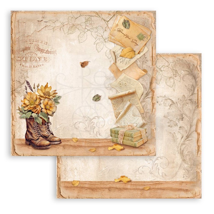 Zestaw papierów do scrapbookingu 20x20 Golden Harmony SBBS114 Stamperia