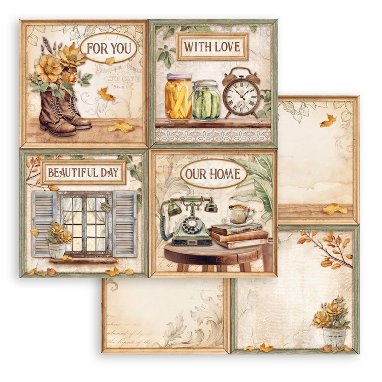 Zestaw papierów do scrapbookingu 20x20 Golden Harmony SBBS114 Stamperia