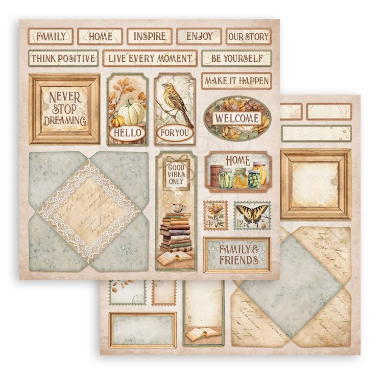 Zestaw papierów do scrapbookingu 20x20 Golden Harmony SBBS114 Stamperia