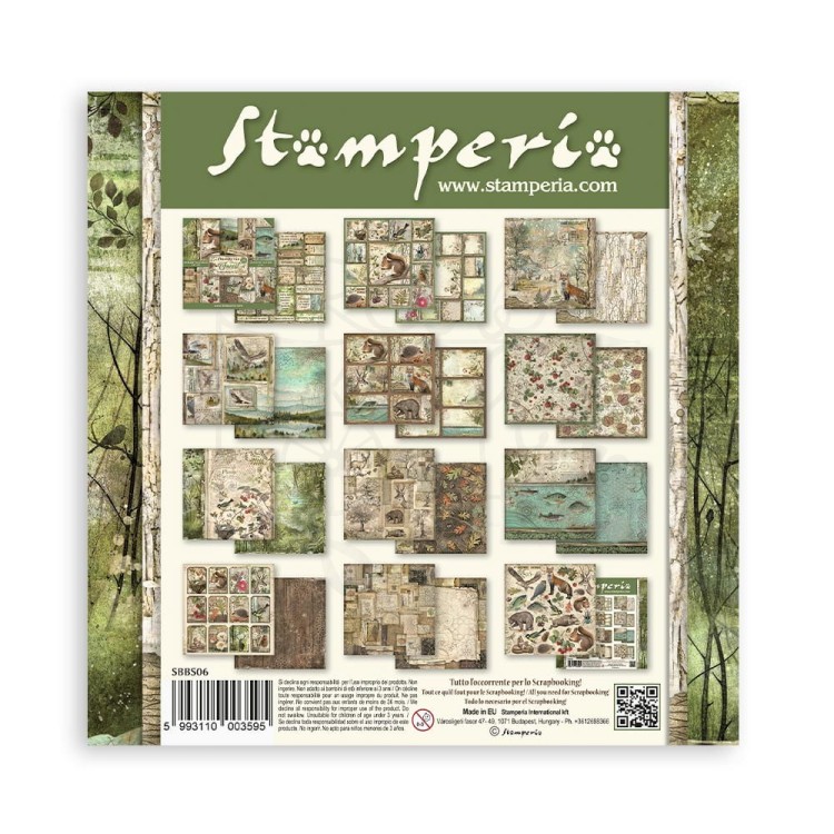 Zestaw papierów do scrapbookingu 20x20 Forest SBBS06 Stamperia