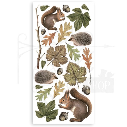 Ozdoby papierowe Die-cuts 15x30cm Forest 4 arkusze SBBCT02 Stamperia