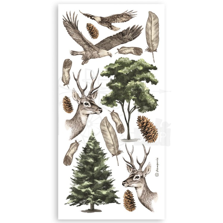 Ozdoby papierowe Die-cuts 15x30cm Forest 4 arkusze SBBCT02 Stamperia