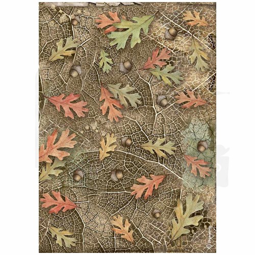 Papier ryżowy do decoupage A4 Forest Liściaste tło DFSA4953 Stamperia