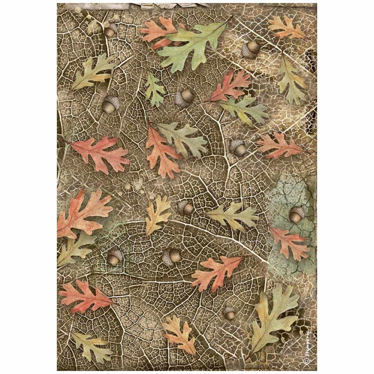Papier ryżowy do decoupage A4 Forest Liściaste tło DFSA4953 Stamperia