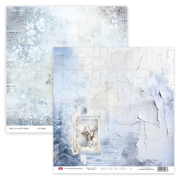 Papier do scrapbookingu 30x30 Paint Over The Winter 01 Craft&amp;You Design