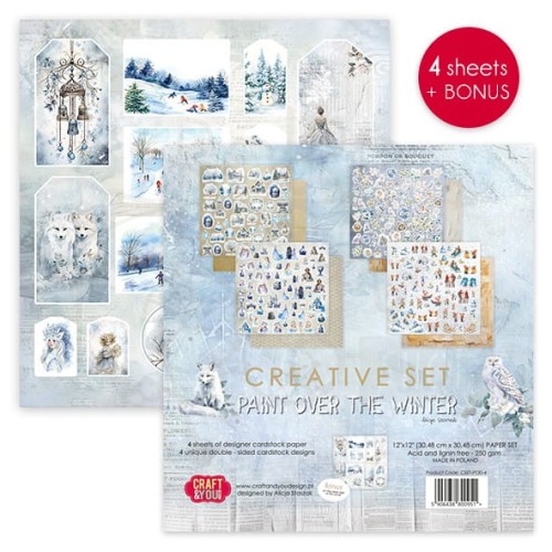 Zestaw papierów 30x30 elementy do wycięcia Paint Over The Winter CSET-PT30-4 Craft&amp;You Design