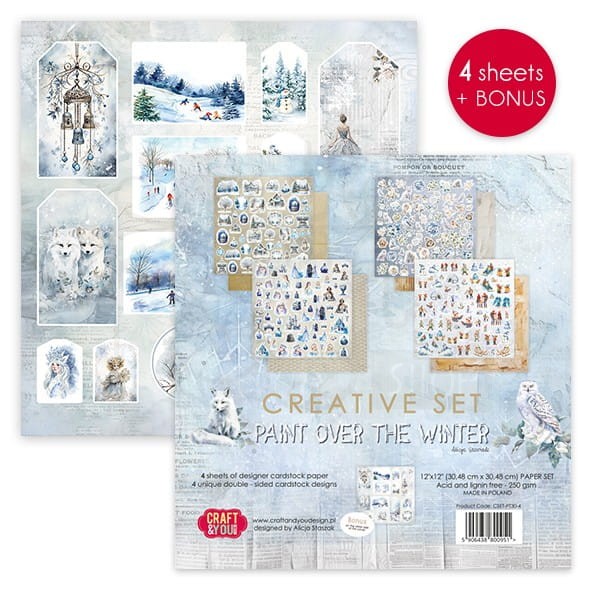 Zestaw papierów 30x30 elementy do wycięcia Paint Over The Winter CSET-PT30-4 Craft&amp;You Design