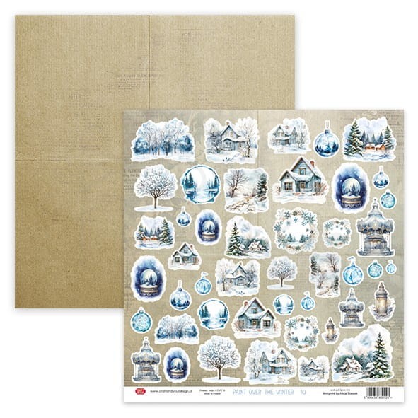 Zestaw papierów 30x30 elementy do wycięcia Paint Over The Winter CSET-PT30-4 Craft&amp;You Design