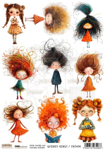 Papier ryżowy do decoupage A4 Quirky Girl 1 PR3496 ScrapLove