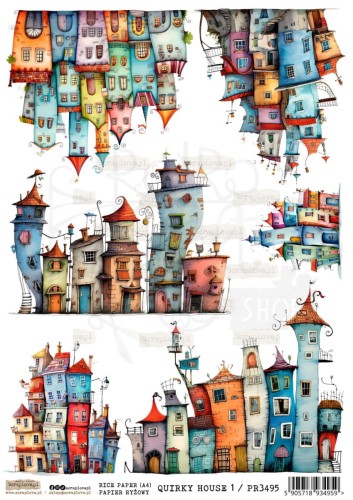 Papier ryżowy do decoupage A4 Quirky House 1 PR3495 ScrapLove