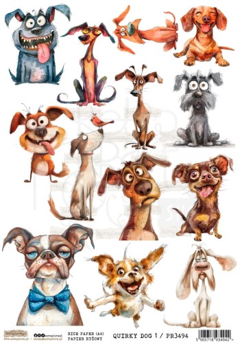 Papier ryżowy do decoupage A4 Quirky Dog 1 PR3494 ScrapLove