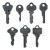 Ozdoby metalowe klucze Idea-Ology Word Keys 7szt TH94245 Tim Holtz