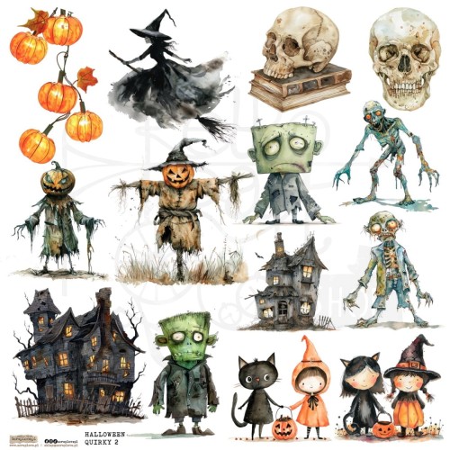 Naklejki do scrapbookingu i art journalingu Halloween Quirky 2 ScrapLove