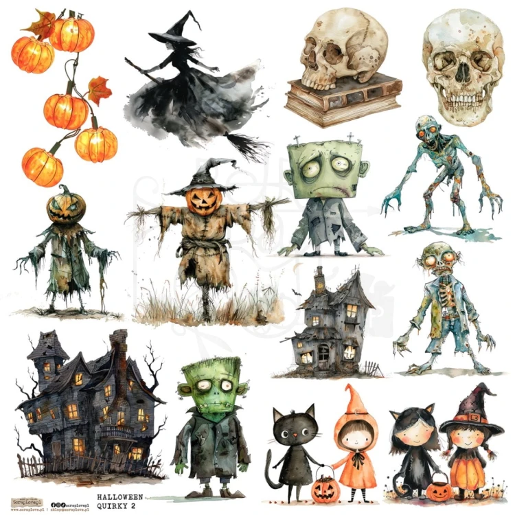 Naklejki do scrapbookingu i art journalingu Halloween Quirky 2 ScrapLove
