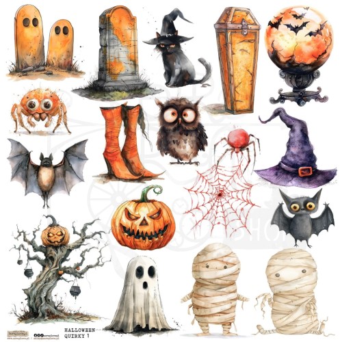 Naklejki do scrapbookingu i art journalingu Halloween Quirky 1 ScrapLove