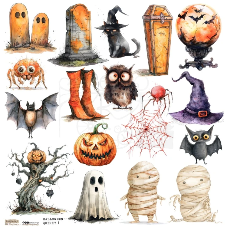 Naklejki do scrapbookingu i art journalingu Halloween Quirky 1 ScrapLove