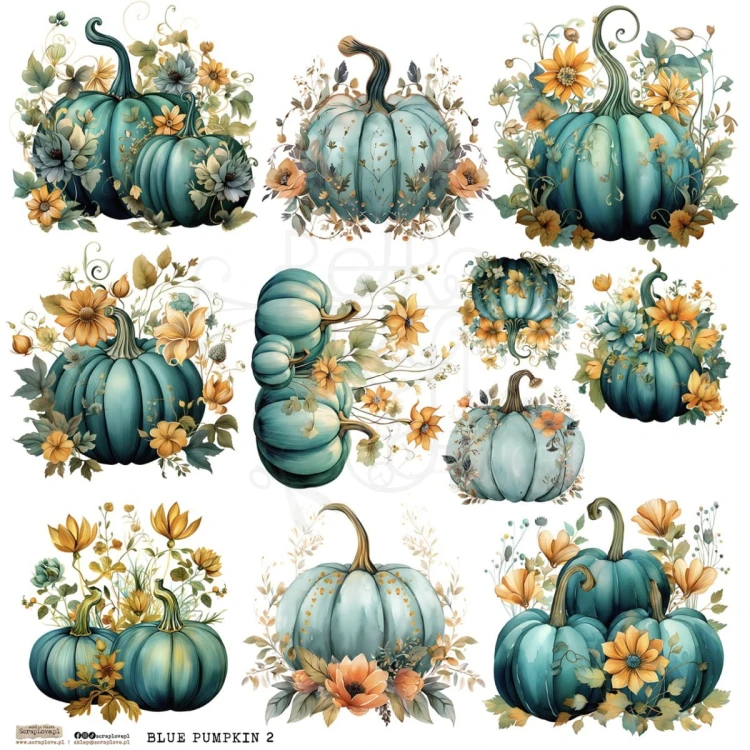 Naklejki do scrapbookingu i art journalingu Blue Pumpkin 2 ScrapLove