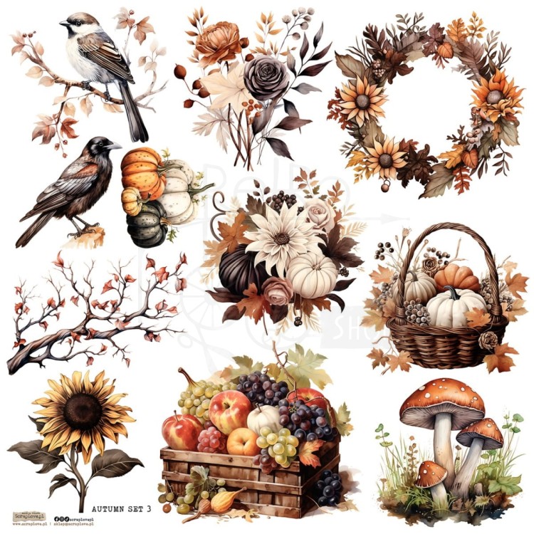 Naklejki do scrapbookingu i art journalingu Autumn Set 3 ScrapLove