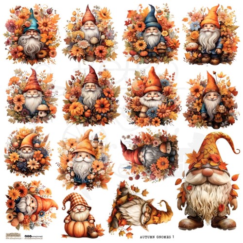 Naklejki do scrapbookingu i art journalingu Autumn Gnomes 1 ScrapLove