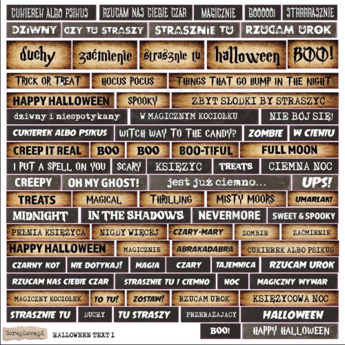 Naklejki do scrapbookingu i art journalingu Halloween Text 1 ScrapLove