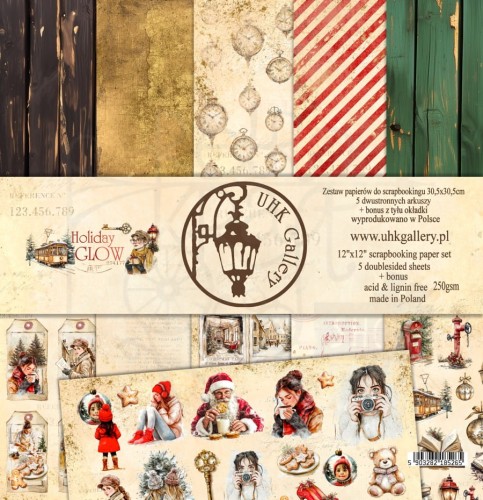 Zestaw papierów do scrapbookingu 30x30 Holiday Glow UHK Gallery