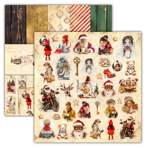 Papier do scrapbookingu 30x30 Holiday Glow okładka z grafikami UHK Gallery