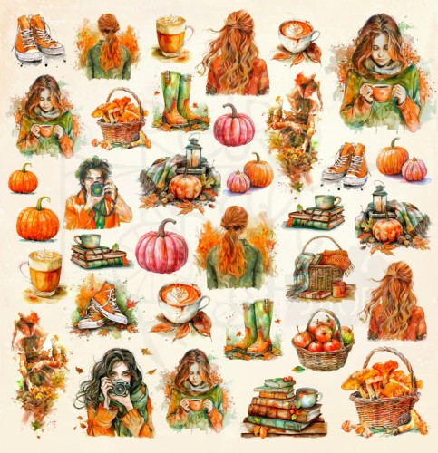 Papier do scrapbookingu 30x30 Autumn Games okładka z grafikami UHK Gallery