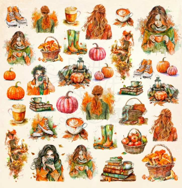 Papier do scrapbookingu 30x30 Autumn Games okładka z grafikami UHK Gallery