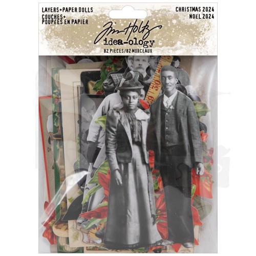 Ozdoby papierowe Idea-Ology Layers &amp; Paper Dolls Christmas 82szt TH94414 Tim Holtz