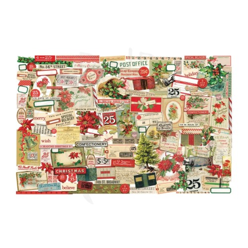 Ozdoby papierowe Idea-Ology Ephemera Pack Christmas TH94411 Tim Holtz