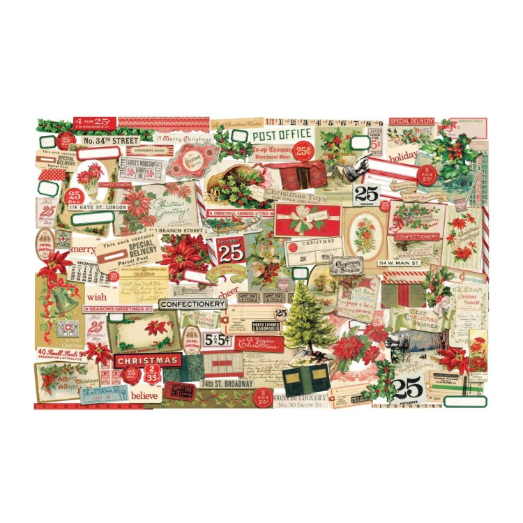 Ozdoby papierowe Idea-Ology Ephemera Pack Christmas TH94411 Tim Holtz