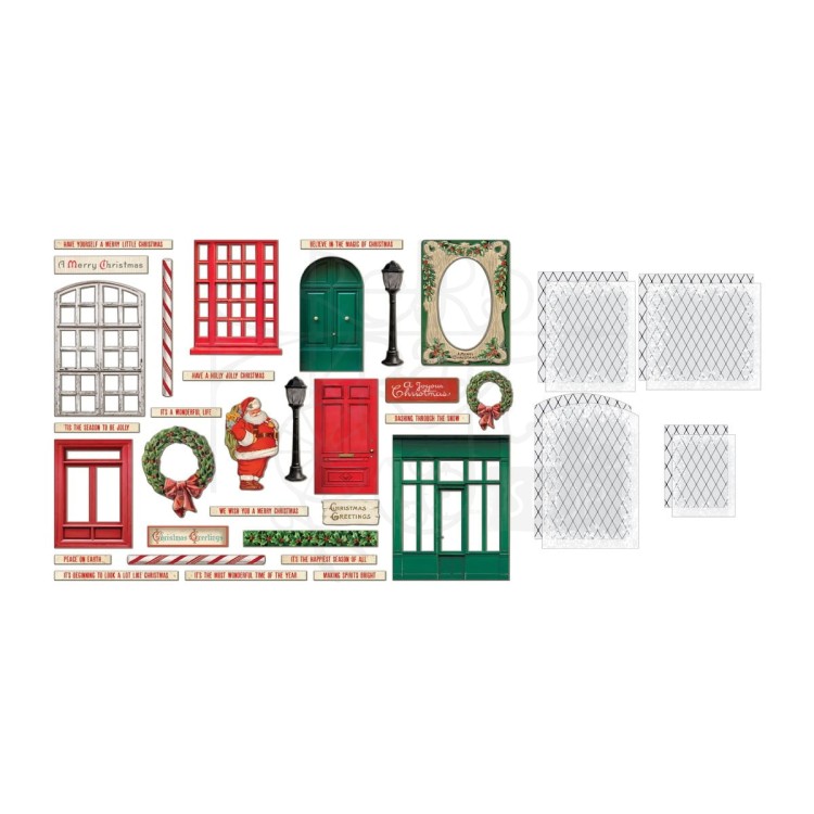 Ozdoby tekturowe i foliowe Idea-Ology Baseboards and Transparencies Christmas TH94407 Tim Holtz