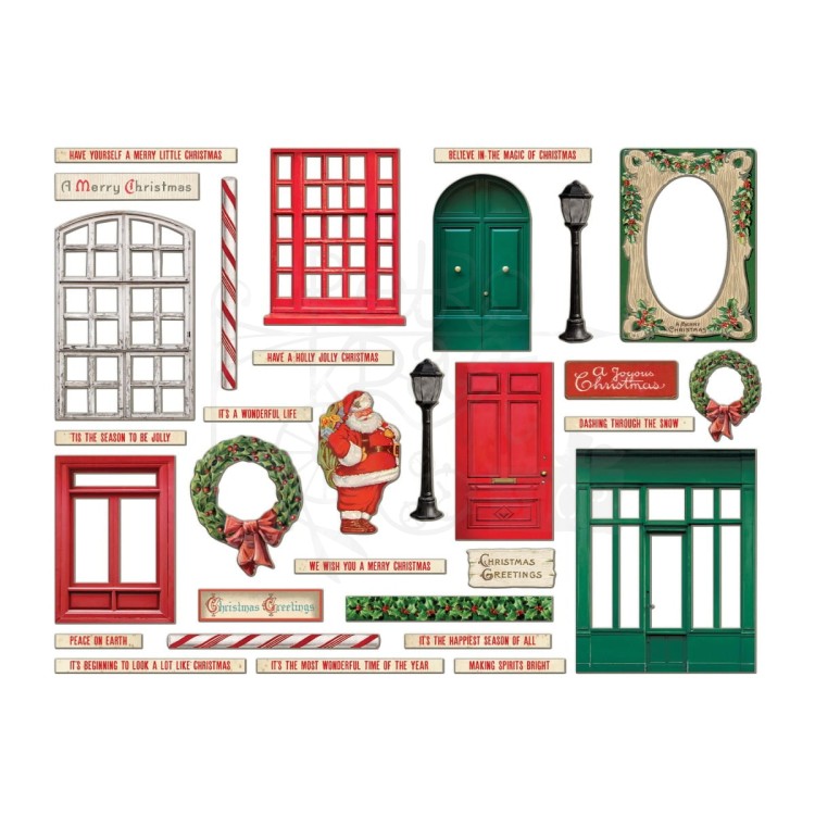 Ozdoby tekturowe i foliowe Idea-Ology Baseboards and Transparencies Christmas TH94407 Tim Holtz