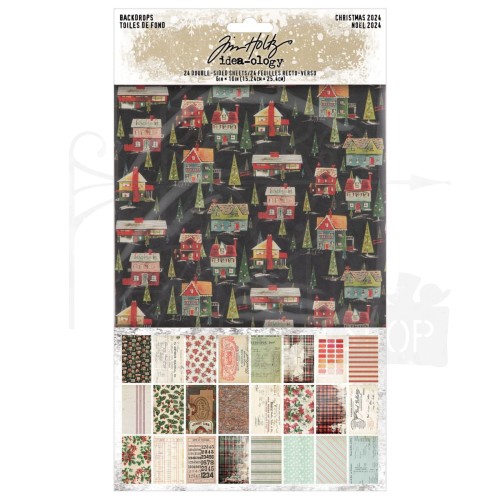 Ozdoby papierowe Idea-Ology Backdrops Christmas TH94406 Tim Holtz