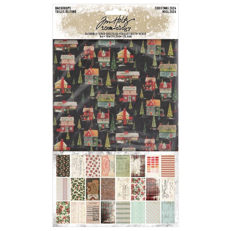 Ozdoby papierowe Idea-Ology Backdrops Christmas TH94406 Tim Holtz