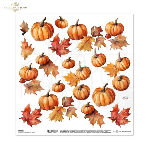 Papier do scrapbookingu 30x30 Jesienne wianki SL1637 ITD Collection