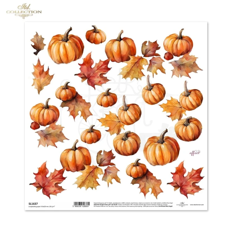 Papier do scrapbookingu 30x30 Jesienne wianki SL1637 ITD Collection