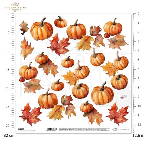 Papier do scrapbookingu 30x30 Jesienne wianki SL1637 ITD Collection