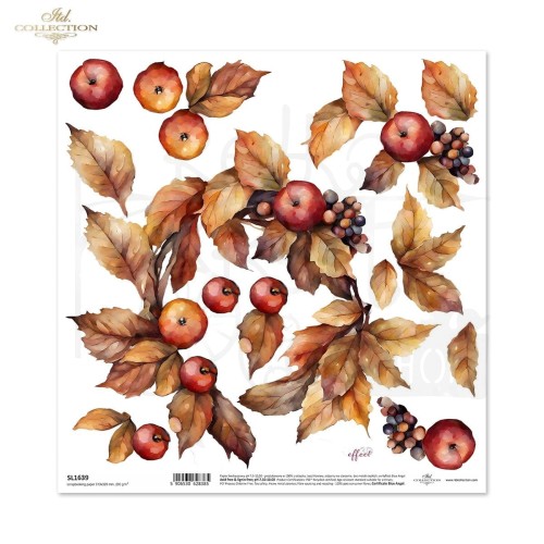 Papier do scrapbookingu 30x30 Jesienne wianki SL1639 ITD Collection