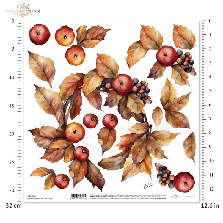 Papier do scrapbookingu 30x30 Jesienne wianki SL1639 ITD Collection