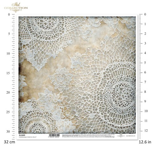 Papier do scrapbookingu 30x30 Koronki SL1643 ITD Collection