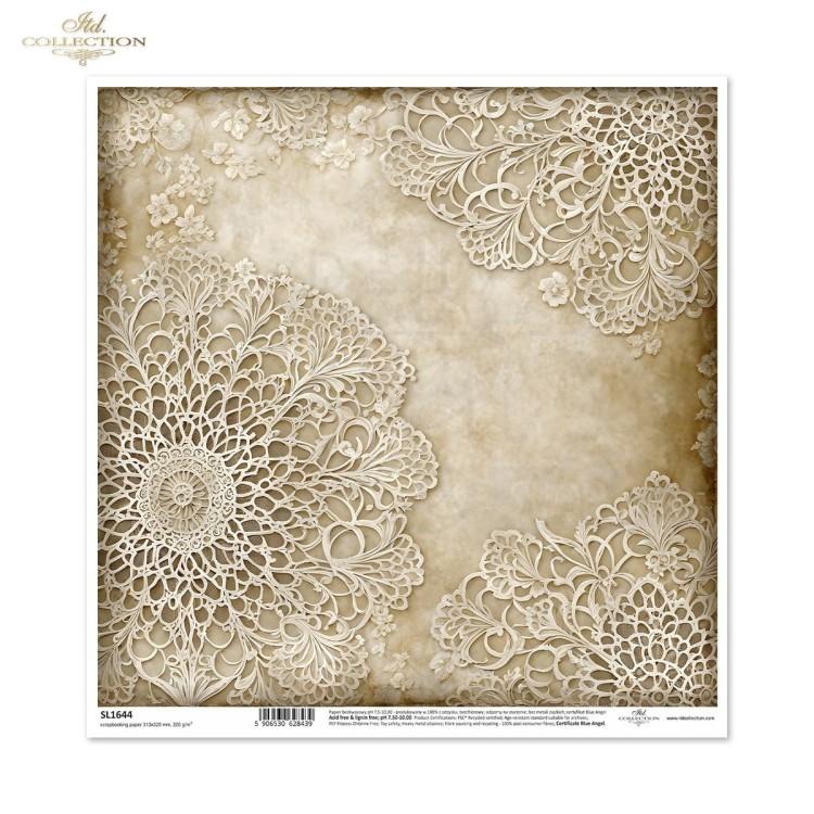 Papier do scrapbookingu 30x30 Koronki SL1644 ITD Collection