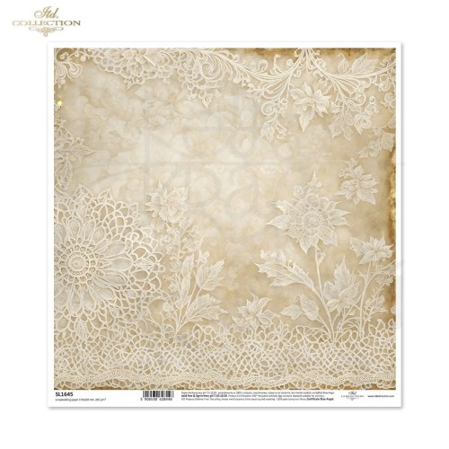 Papier do scrapbookingu 30x30 Koronki SL1645 ITD Collection