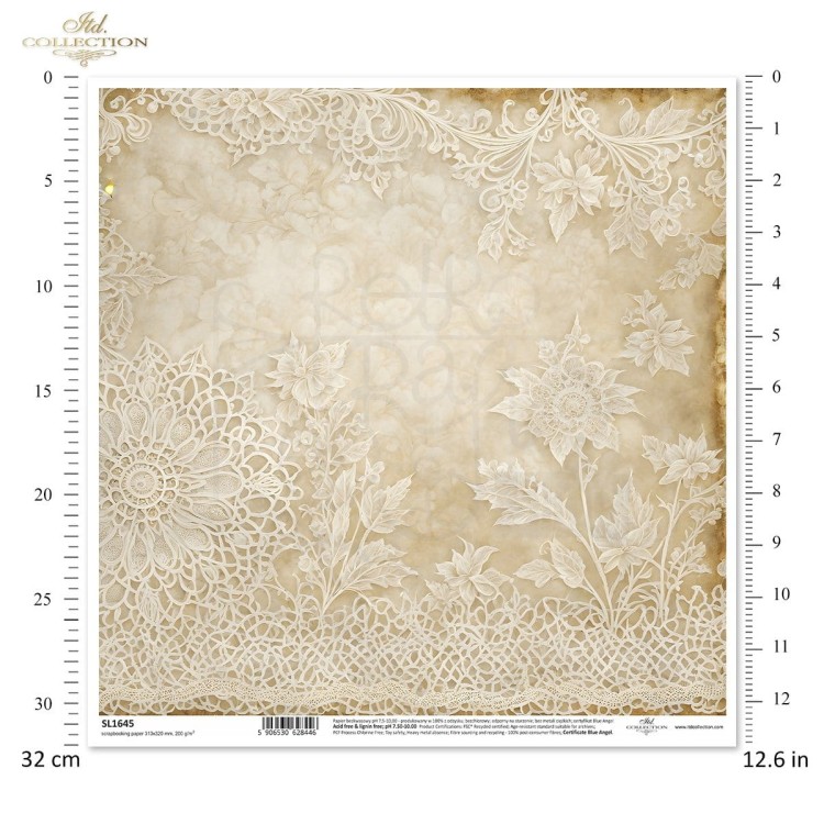Papier do scrapbookingu 30x30 Koronki SL1645 ITD Collection