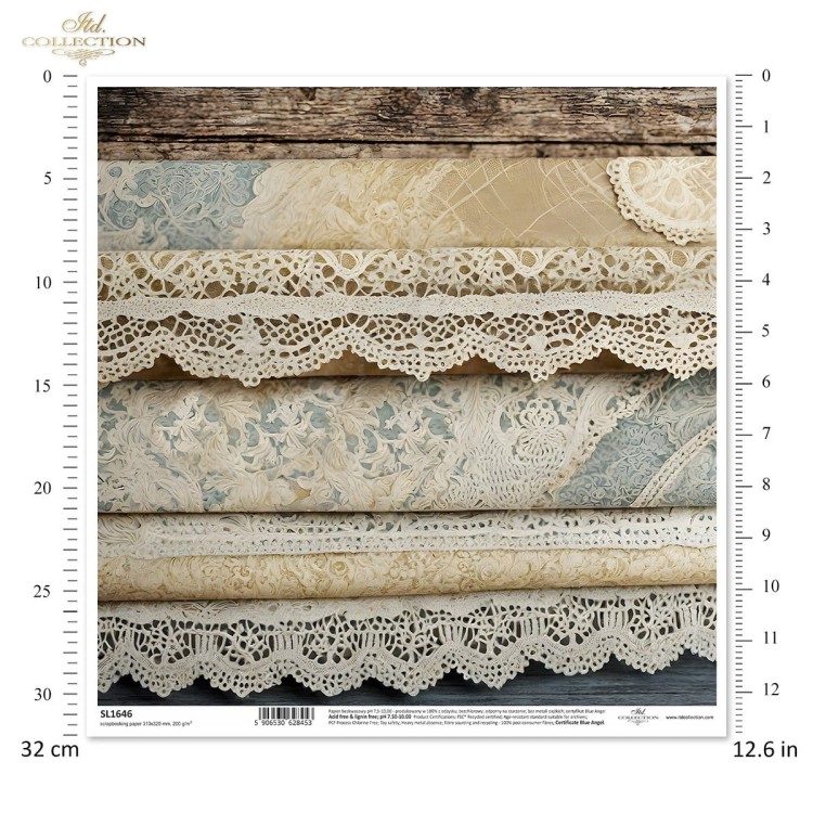 Papier do scrapbookingu 30x30 Koronki SL1646 ITD Collection
