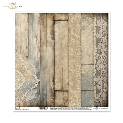 Papier do scrapbookingu 30x30 Koronki SL1648 ITD Collection
