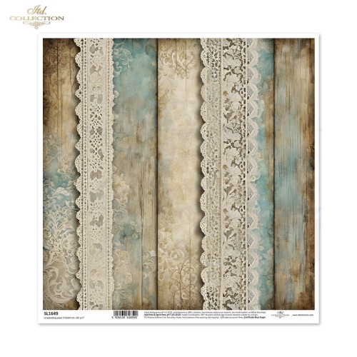 Papier do scrapbookingu 30x30 Koronki SL1649 ITD Collection