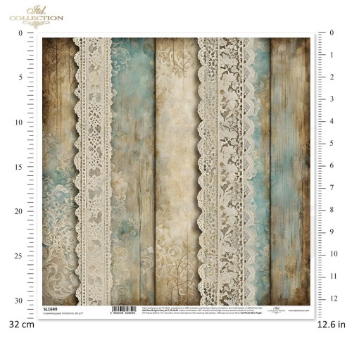 Papier do scrapbookingu 30x30 Koronki SL1649 ITD Collection