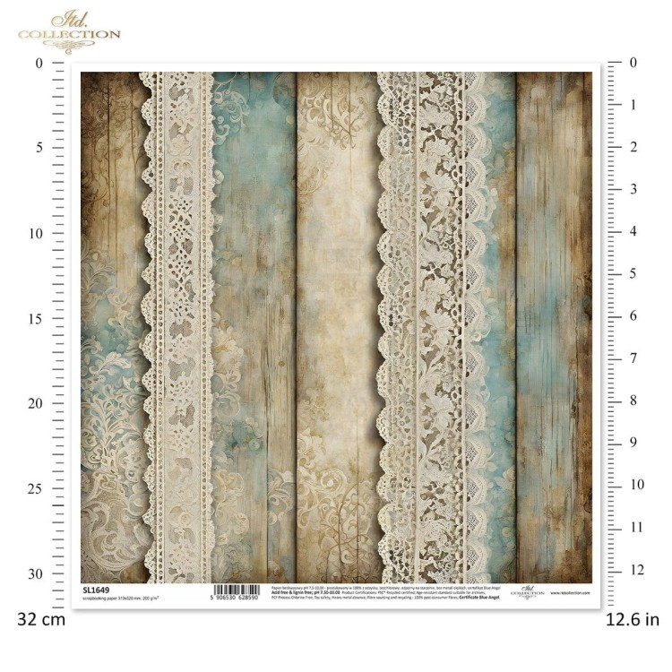 Papier do scrapbookingu 30x30 Koronki SL1649 ITD Collection