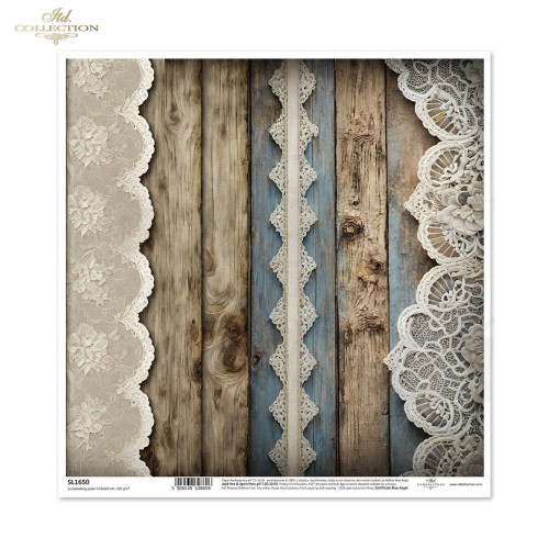 Papier do scrapbookingu 30x30 Koronki SL1650 ITD Collection